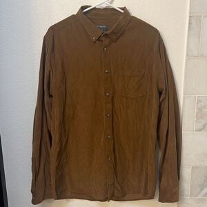 Primark Chestnut Casual Button Down Shirt Corduroy